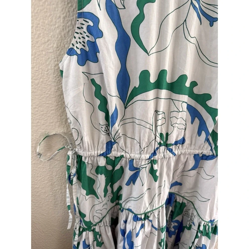 $348 OLIPHANT Sleeveless Piped Maxi Dress Orchid Green Tuckernuck CURRENT Sz S - Picture 5 of 10